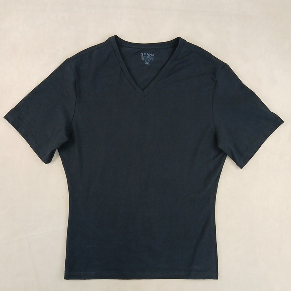 Spanx XXL Mens Shirt V Neck Compression Sculpt Black - Picture 1 of 8